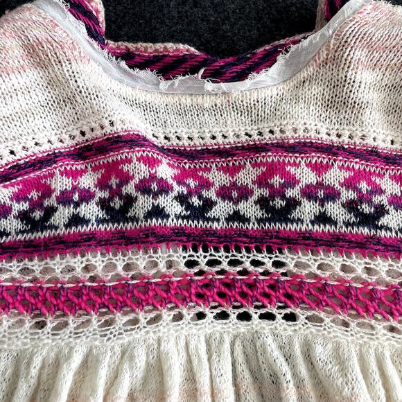 Free People Dreamland Linen blend Cardigan Size M Wide Boxy Boho - Picture 14 of 16